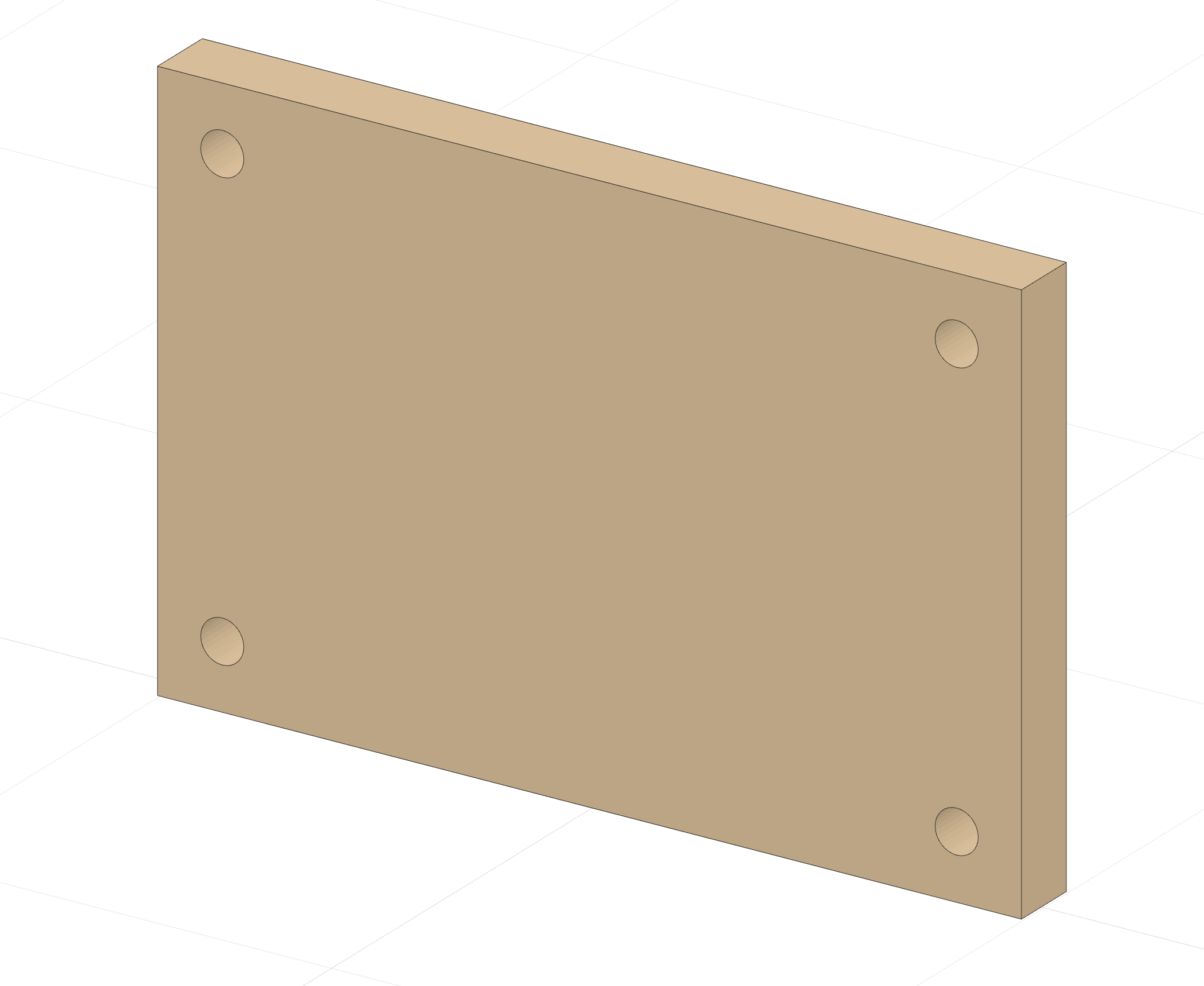 3D view of an MDF part in NevrCut's Forge drawing tool